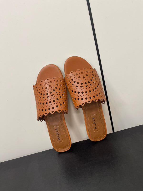 alaia mulo pelle di agnello vienne marrone