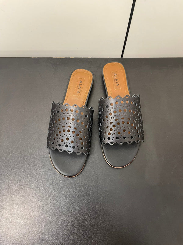 alaia mule black vienne lambskin