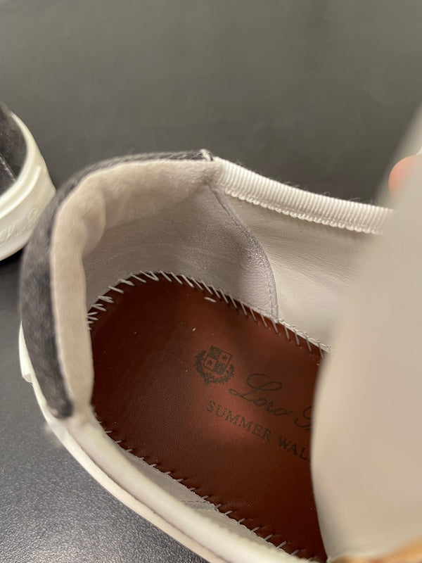 LP CLASSIC BISCUIT SNEAKER CHARCOAL CALFSKIN