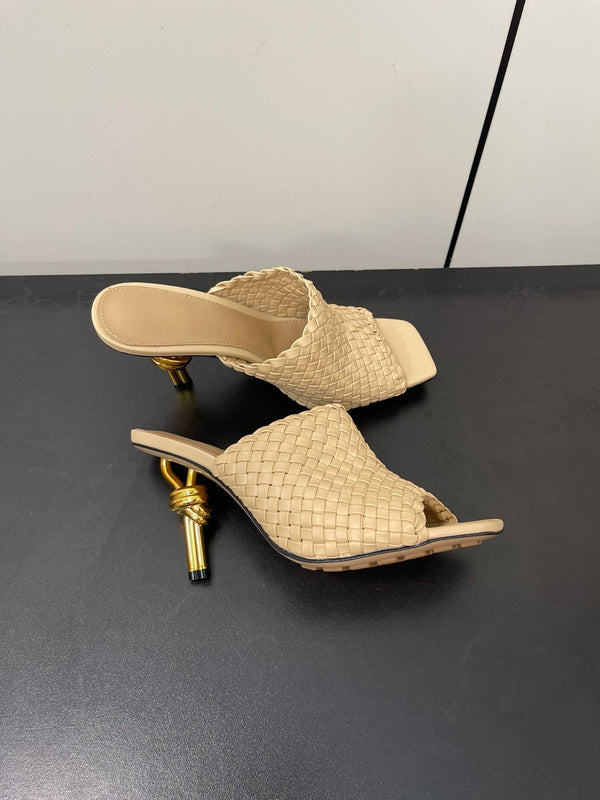 knot mule 95 beige lambskin