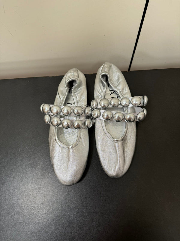 BALLERINE ALAIA SPHERE IN PELLE DI AGNELLO ARGENTO