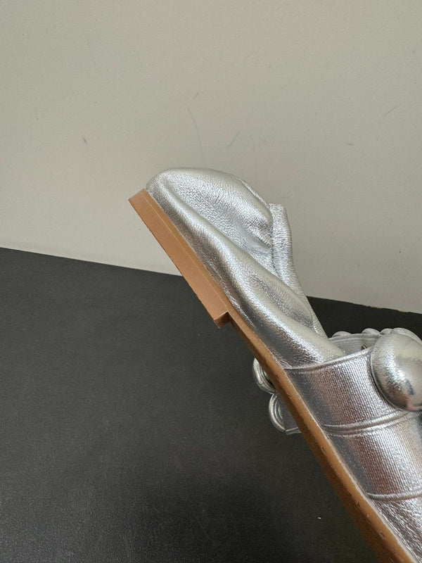 BALLERINE ALAIA SPHERE IN PELLE DI AGNELLO ARGENTO