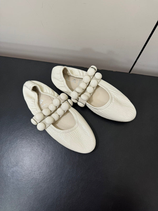 BALLERINE ALAIA SPHERE IN PELLE DI AGNELLO BIANCA