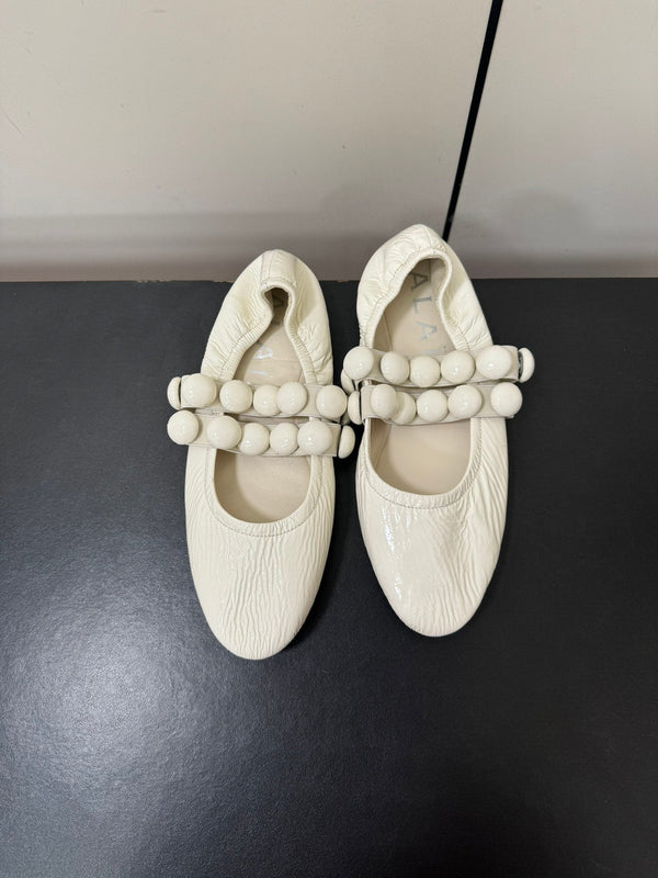 BALLERINE ALAIA SPHERE IN PELLE DI AGNELLO BIANCA