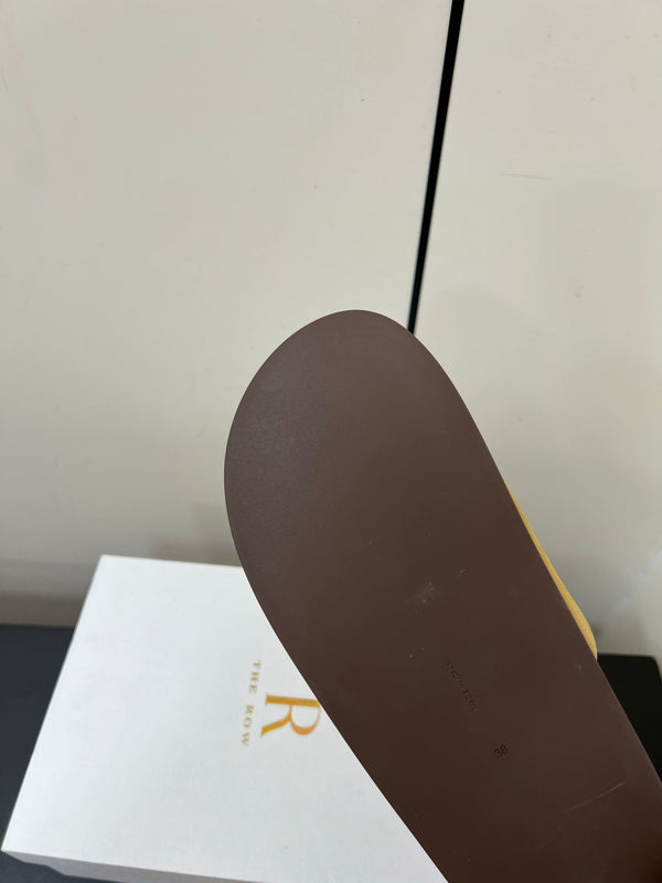 The Row Slippers In Yellow Suede 340022