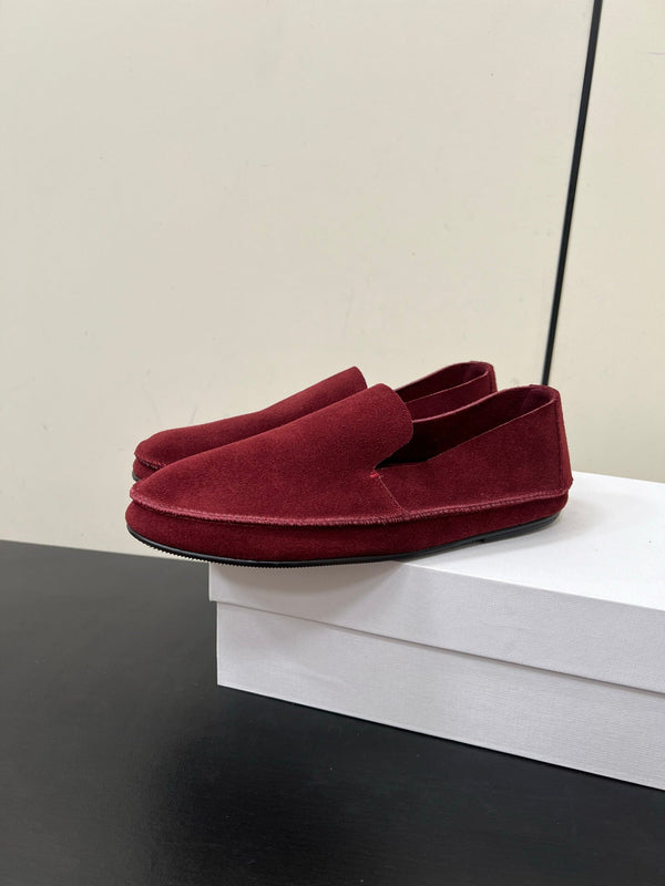 The Row Tyler Loafer Dark Red Suede 340029