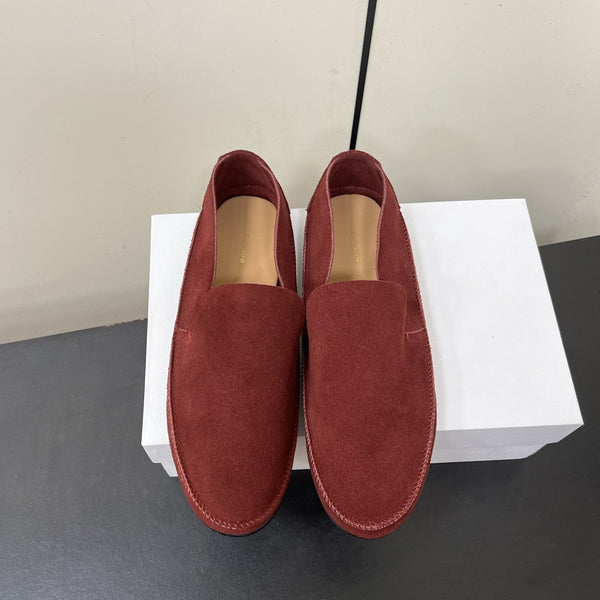 The Row Tyler Loafer Dark Red Suede 340029