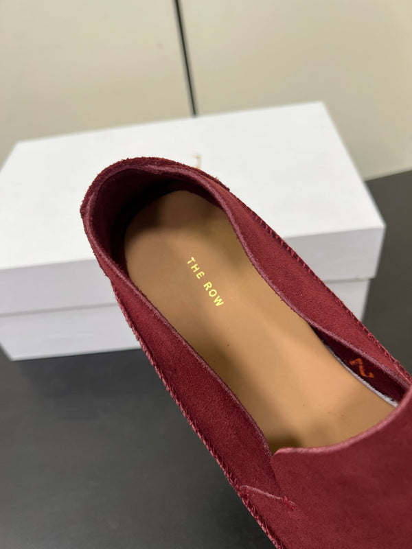 The Row Tyler Loafer Dark Red Suede 340029