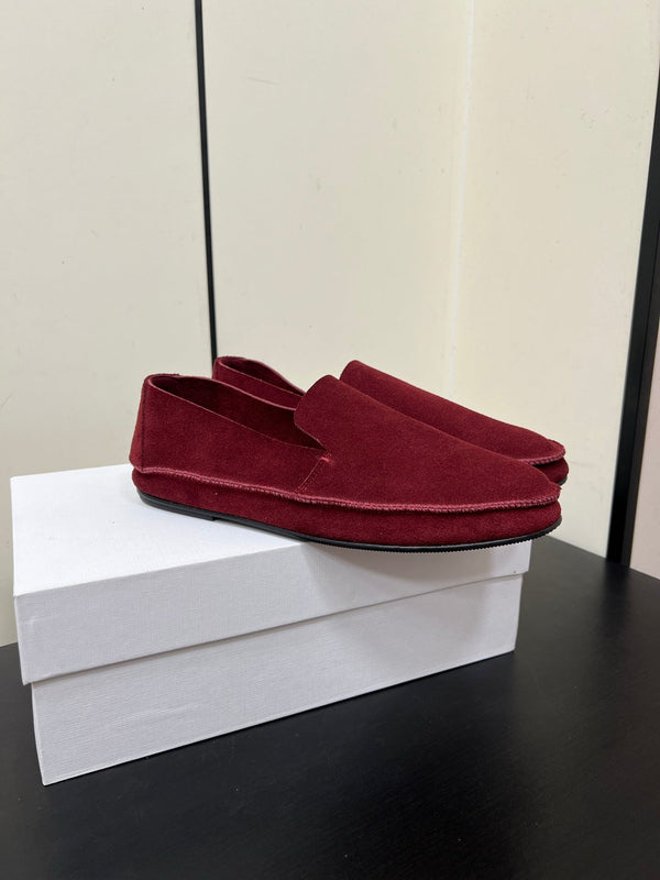 The Row Tyler Loafer Dark Red Suede 340029