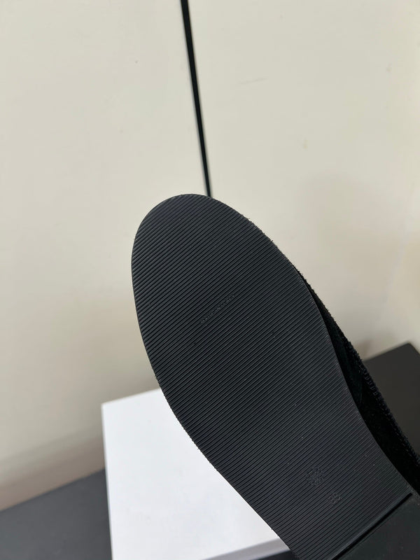 The Row Tyler Loafer Black Suede 340031