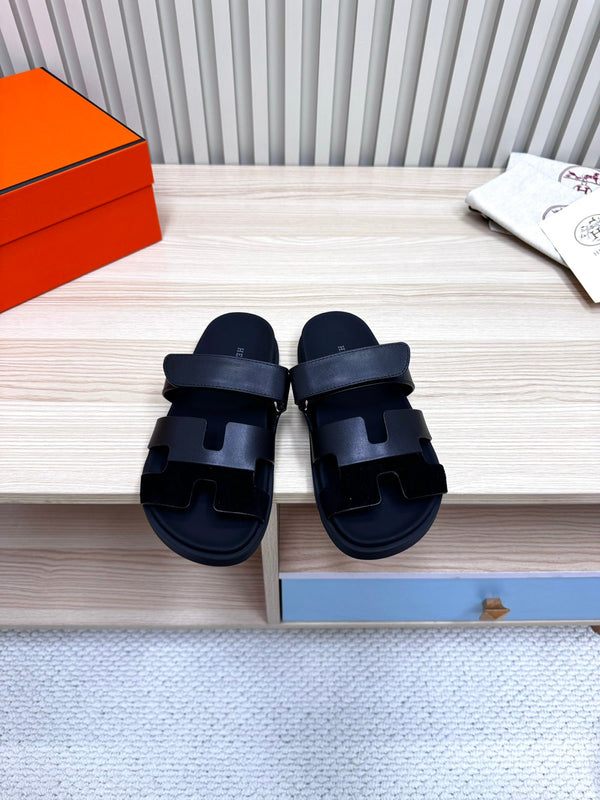 HM Chypre Sandal In Black Cowhide And Suede 968869