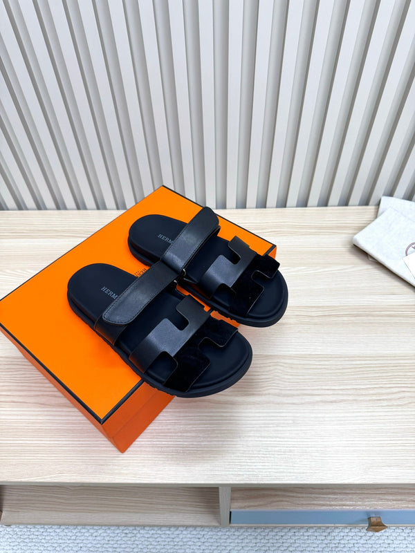 HM Chypre Sandal In Black Cowhide And Suede 968869