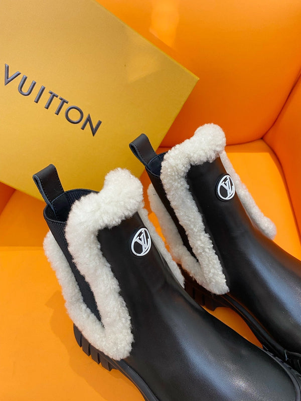 LV Ruby Flat Ankle Boot 55mm Black Cowhide