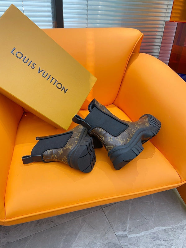 LV Ruby Flat Ankle Boot 55mm Dark Brown Cowhide