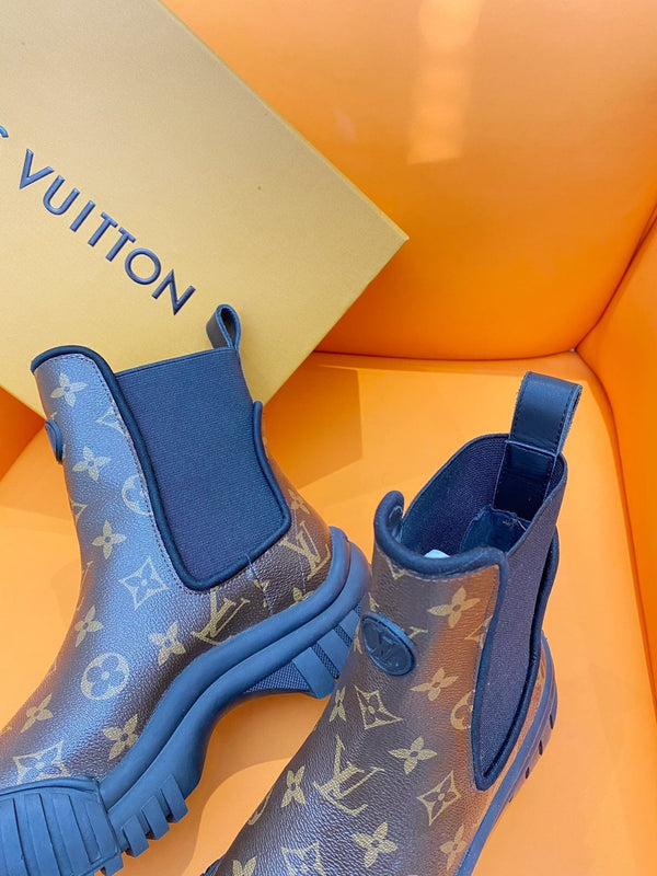 LV Ruby Flat Ankle Boot 55mm Dark Brown Cowhide