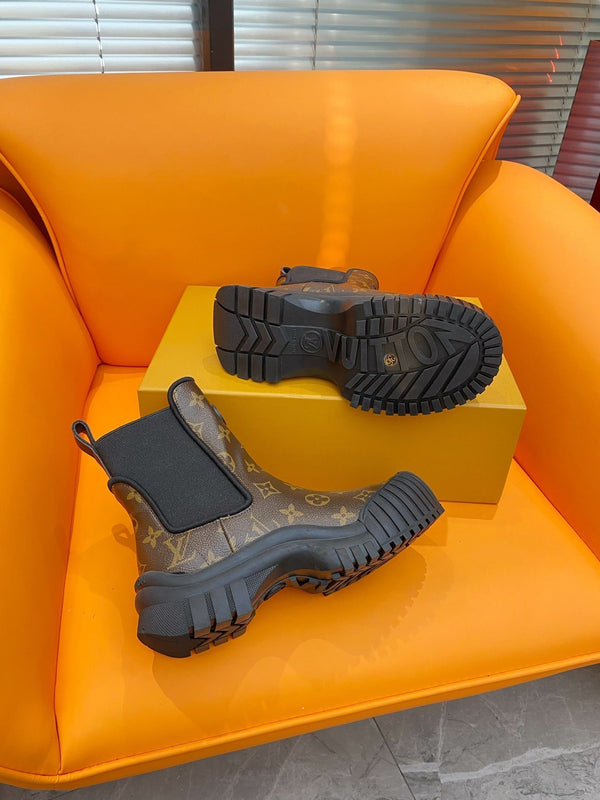 LV Ruby Flat Ankle Boot 55mm Dark Brown Cowhide