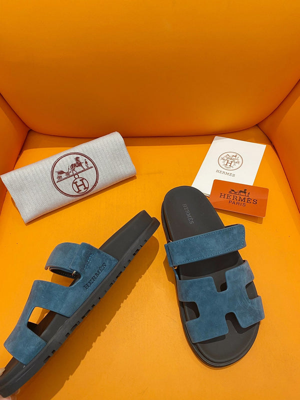 chypre sandal blue celeste suede calfksin