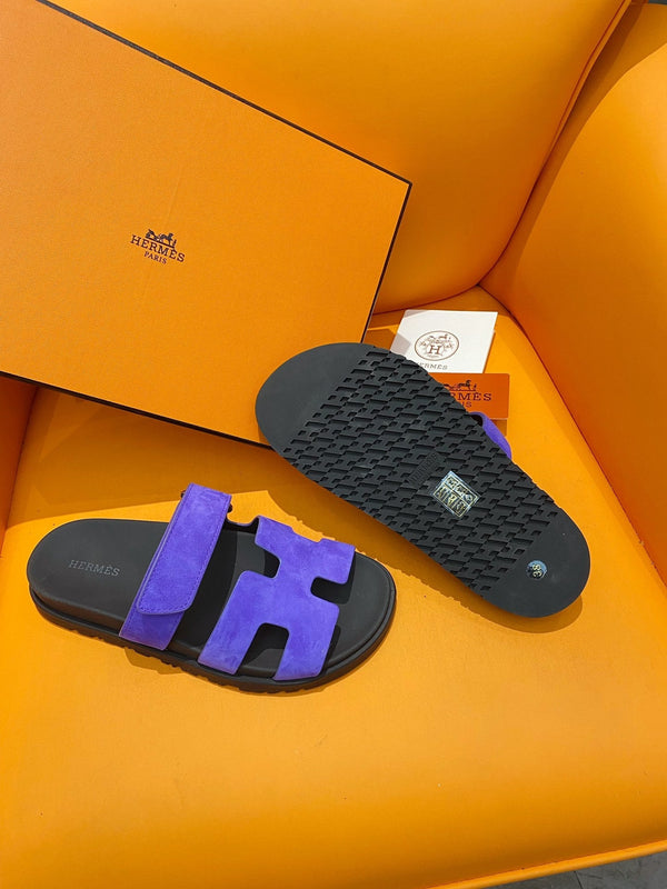 chypre sandal purple suede black calfskin