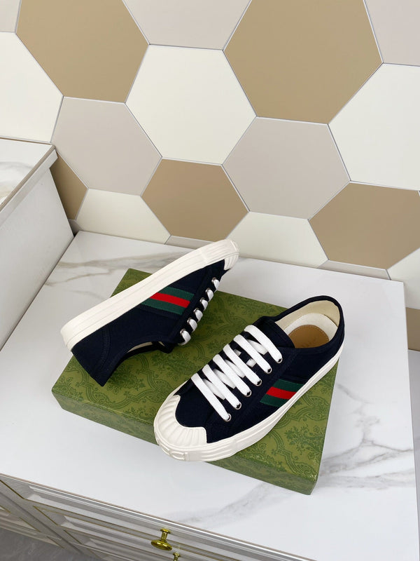 GG JULIO SNEAKER WITH WEB BLACK CANVAS