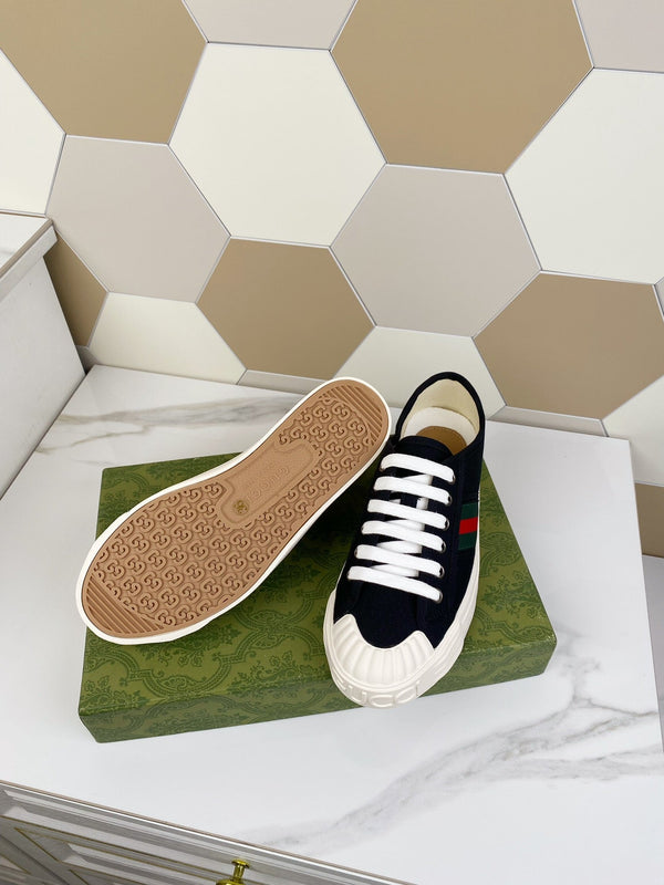 GG JULIO SNEAKER WITH WEB BLACK CANVAS