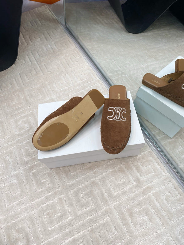 MARLOU MULE IN PEANUT BROWN SUEDE