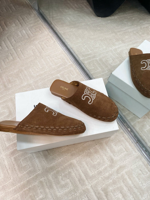 MARLOU MULE IN PEANUT BROWN SUEDE