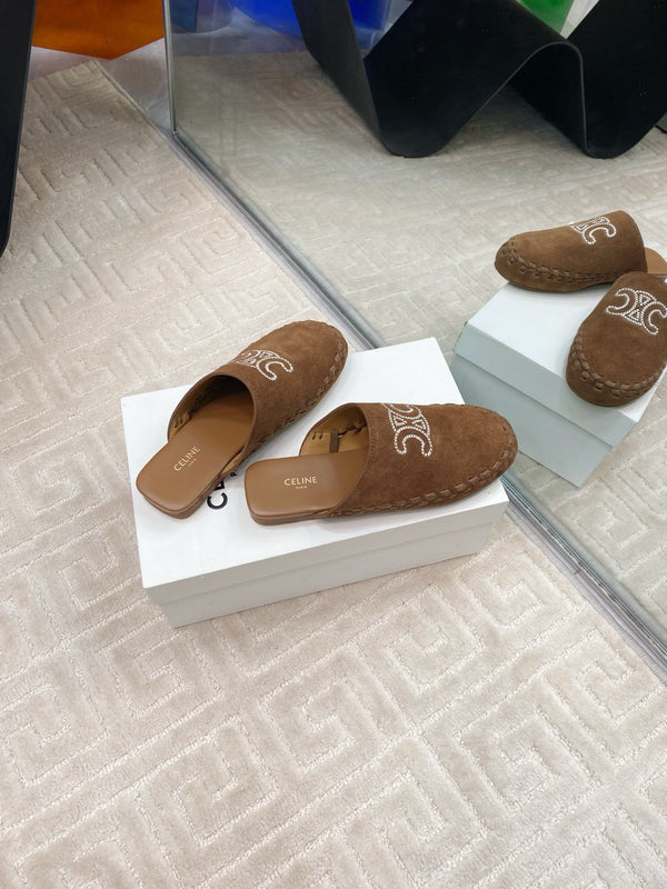 MARLOU MULE IN PEANUT BROWN SUEDE