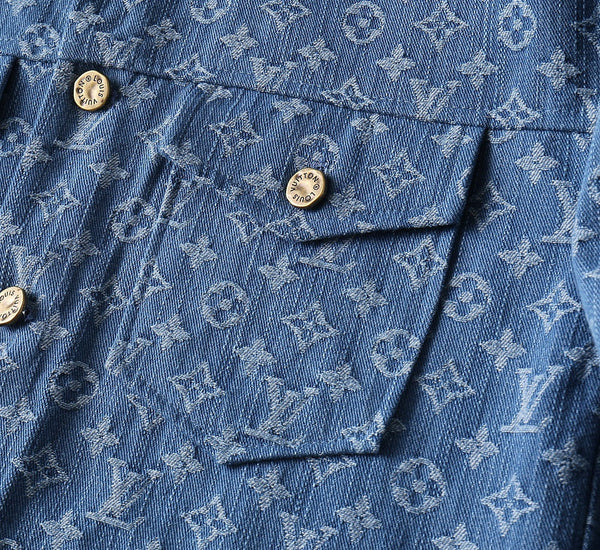 GIACCA CAMICIA DENIM LV BLU MONOGRAM 238991