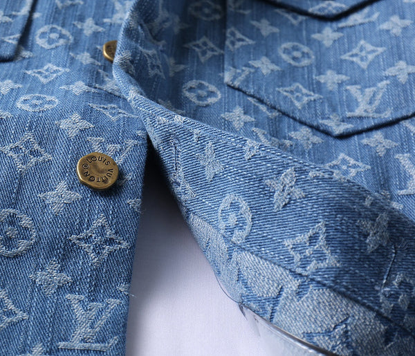 GIACCA CAMICIA DENIM LV BLU MONOGRAM 238991