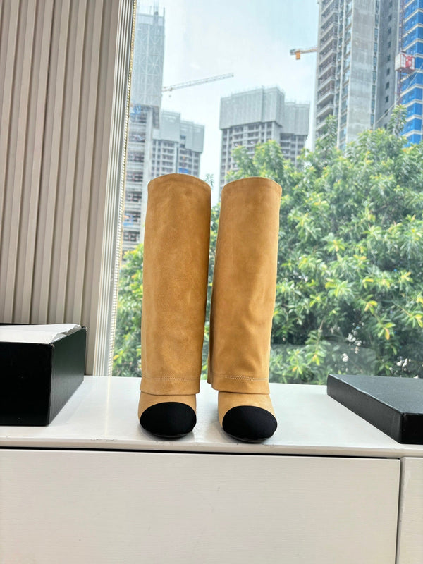 CC 25 Stivale Alto Beige Scamosciato Grosgrain 430340