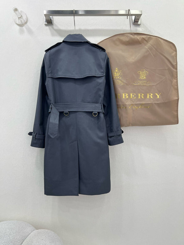 Bur 25 Long Coat Grey Blue Cotton 299471