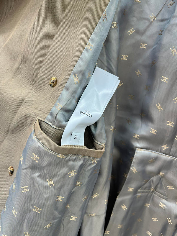 Celine 25 Trench Coat Khaki Wool 299519