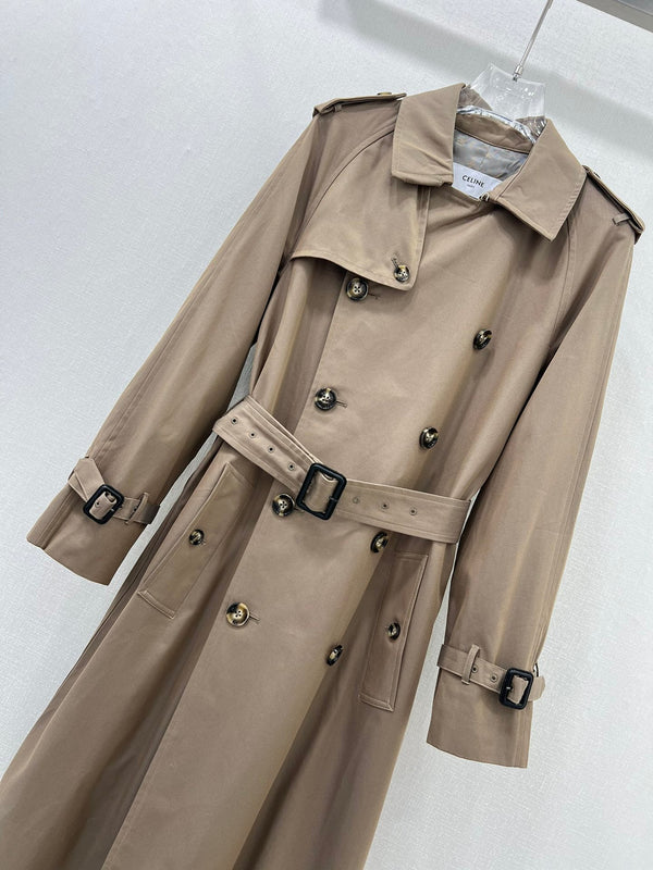 Celine 25 Trench Coat Khaki Wool 299519