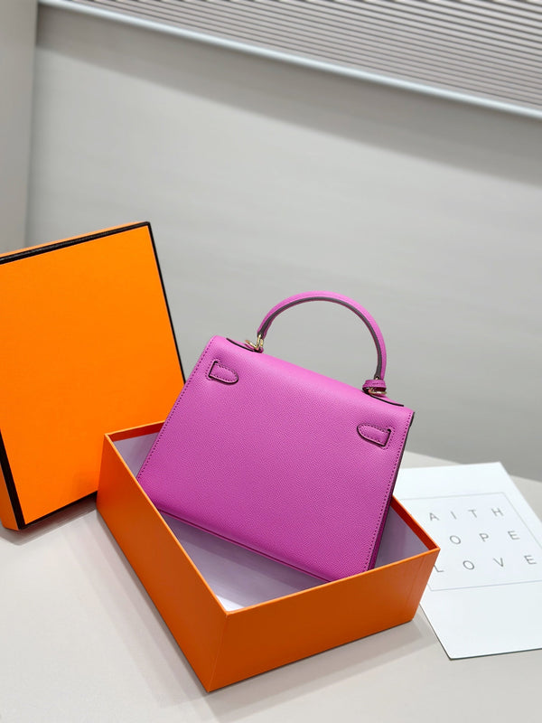 HM Kelly 25cm Pink Epsom Leather Gold Hardware