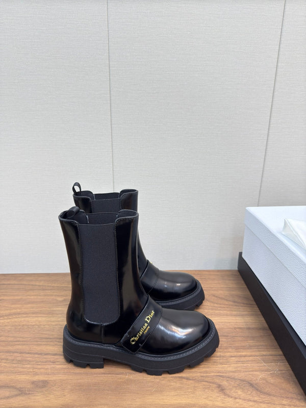 CD D-Quest Ankle Boot 40mm In Glossy Black Calfskin 112937