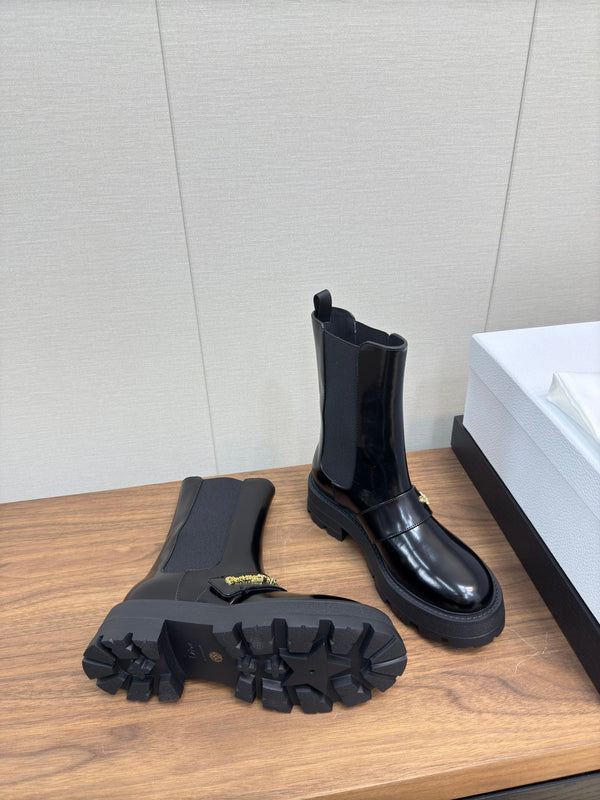 CD D-Quest Ankle Boot 40mm In Glossy Black Calfskin 112937