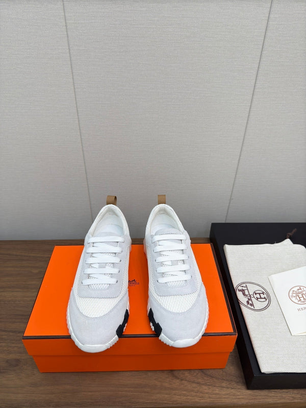 HM Bouncing Sneaker Blanc Mesh and Suede 213521