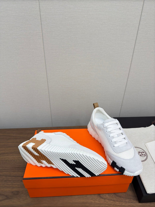 HM Bouncing Sneaker Blanc Mesh and Suede 213521