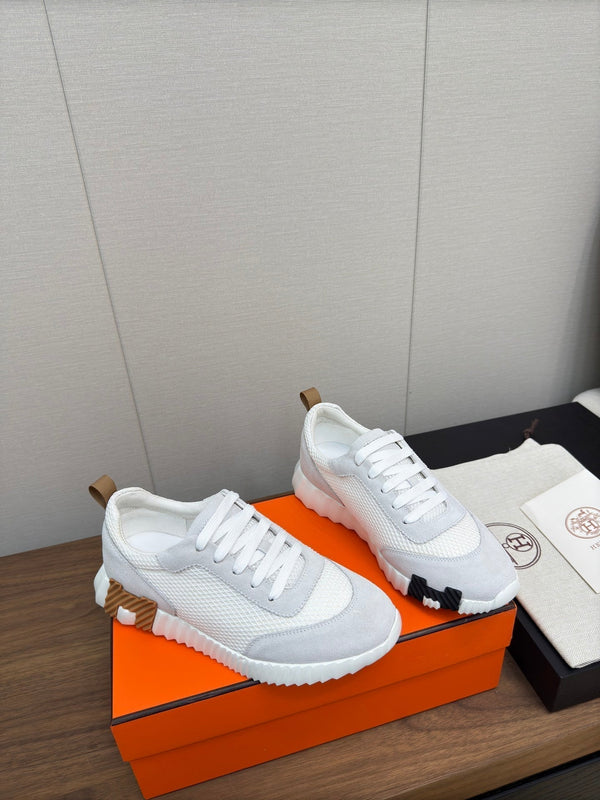 HM Bouncing Sneaker Blanc Mesh and Suede 213521