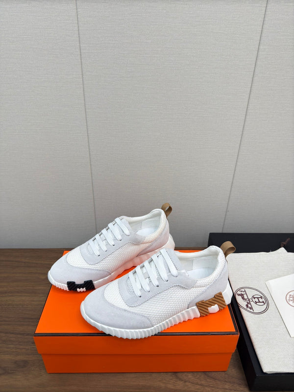 HM Bouncing Sneaker Blanc Mesh and Suede 213521