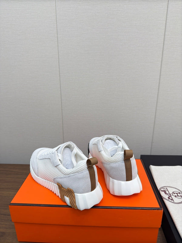 HM Bouncing Sneaker Blanc Mesh and Suede 213521