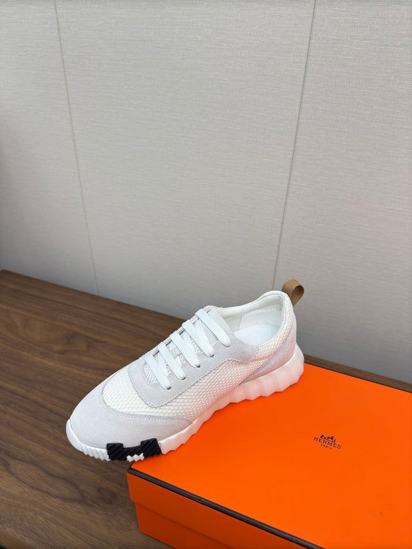 HM Bouncing Sneaker Blanc Mesh and Suede 213521