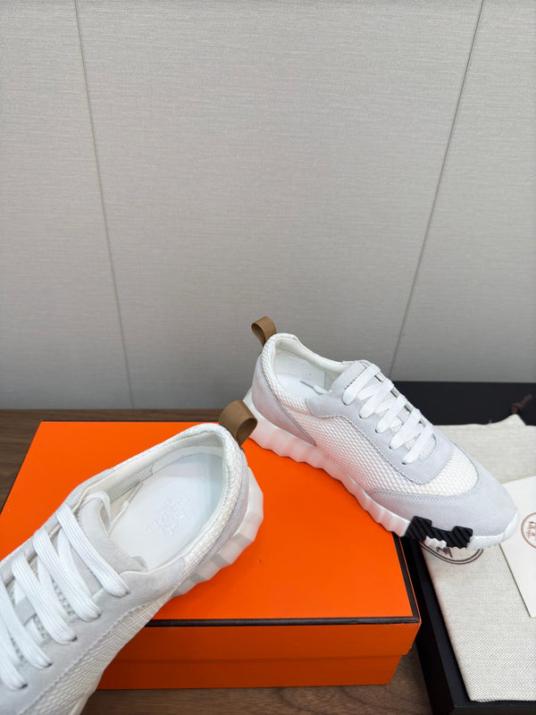 HM Bouncing Sneaker Blanc Mesh and Suede 213521