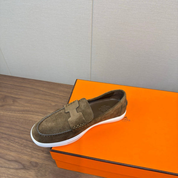 Mocassini HM 25 in pelle di vacchetta verde muschio 329173