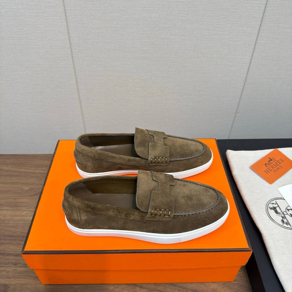 Mocassini HM 25 in pelle di vacchetta verde muschio 329173