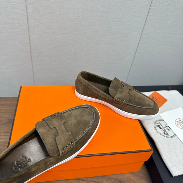 Mocassini HM 25 in pelle di vacchetta verde muschio 329173