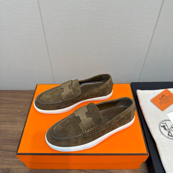 Mocassini HM 25 in pelle di vacchetta verde muschio 329173