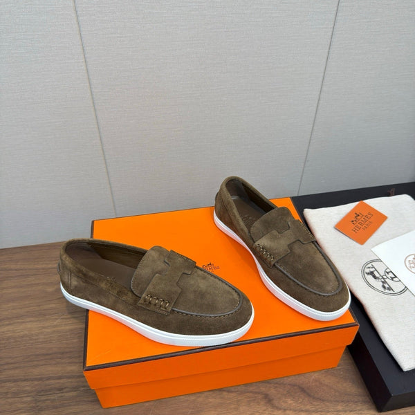 Mocassini HM 25 in pelle di vacchetta verde muschio 329173