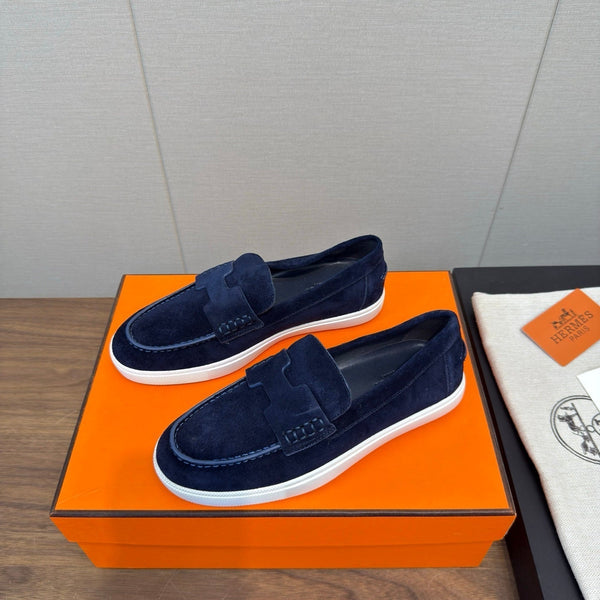 HM 25 Loafers Navy Blue Cowhide 329174