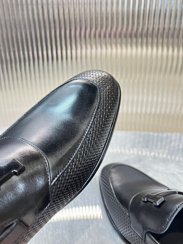 HM BLACK H-BUCKLE LOAFER BLACK CALFSKIN